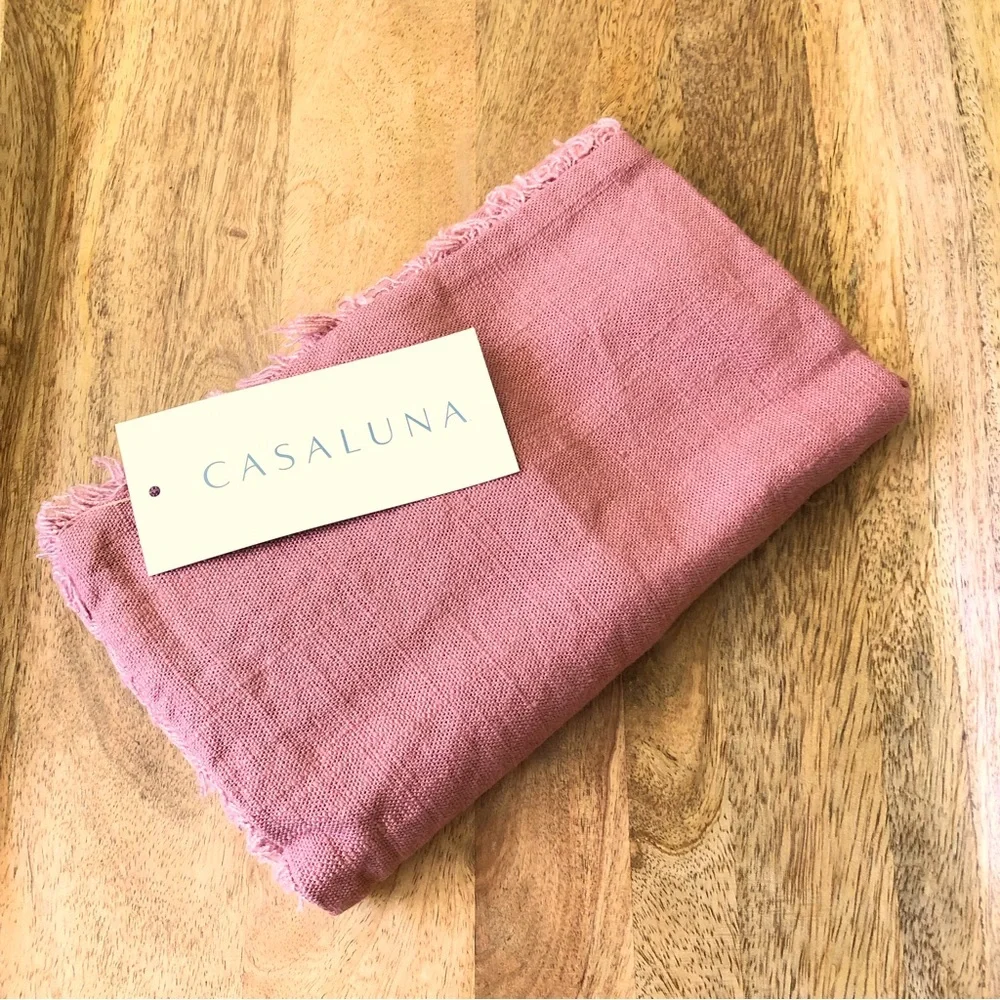 New Casaluna Pillow Sham Linen Blend Heavyweight Standard Size in Rose Pink